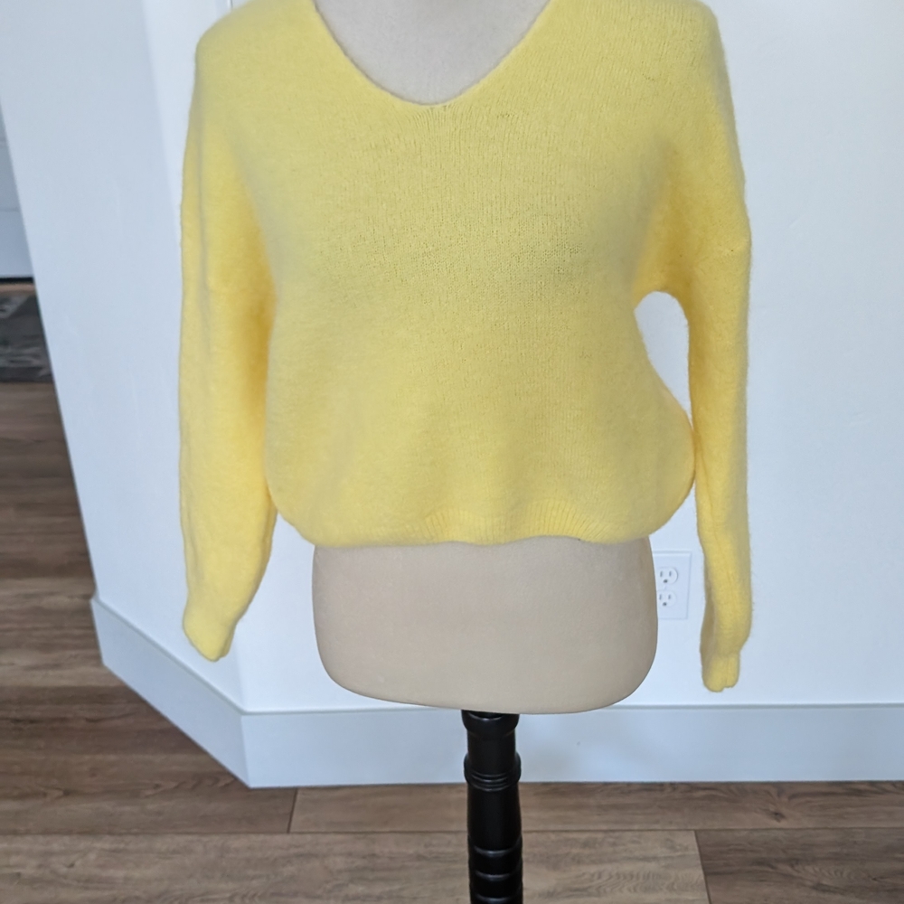 Sunny Yellow V-Neck Sweater for Women